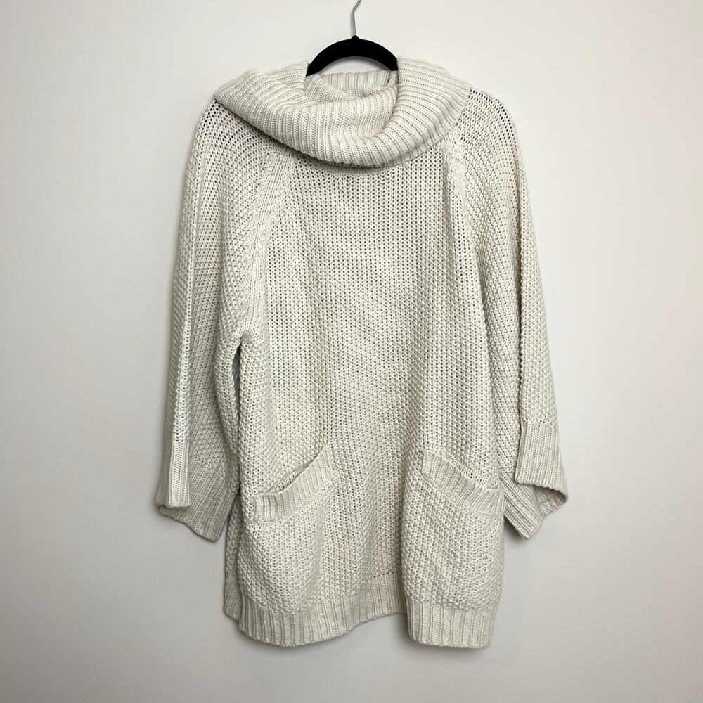 Cliche Wool Blend Knit Cowl Neck Long Lined Cozy Pullover‎ Sweater Stretch Sz M